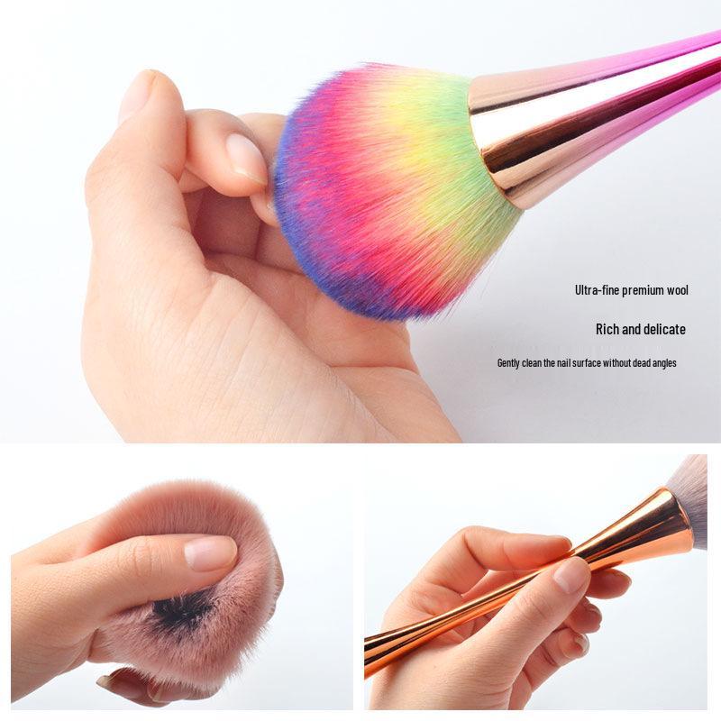 Nail & Blush Powder Brush Set: Nail Dust Brush, Influencer Loose Powder Brush, Small Waist Blush Brush