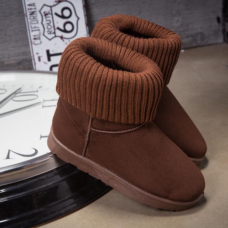 Fashion Classic Quality Winter Women's Shoes Knitting Woolen Edge Woman Snow Boots Female Ankle Boots Warm Cotton Shoes WSH4997