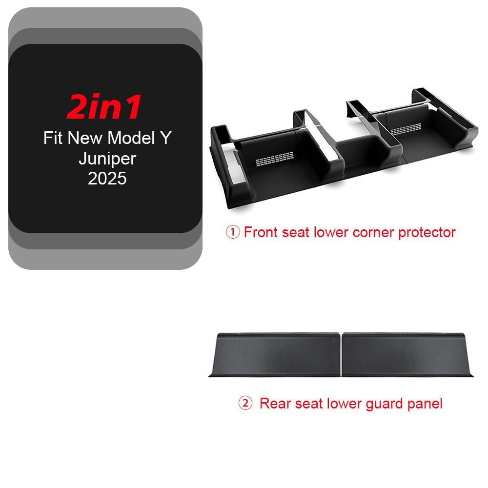For Tesla New Model Y Juniper 2025 Launch TPE Underseat Protector Center Console Side and 2nd Row Kick Cover Air Vent