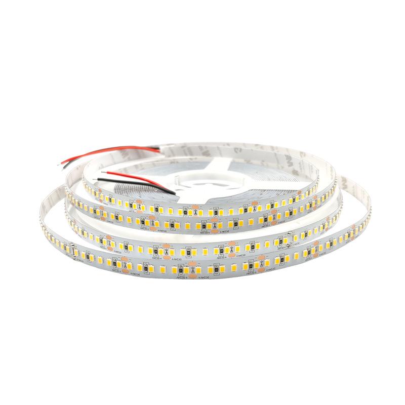 High CRI 12V/24V 2835 LED Strip Lights, 180 Bright LEDs, Electroplated Board, Self-Adhesive Back, Soft Linear Lighting