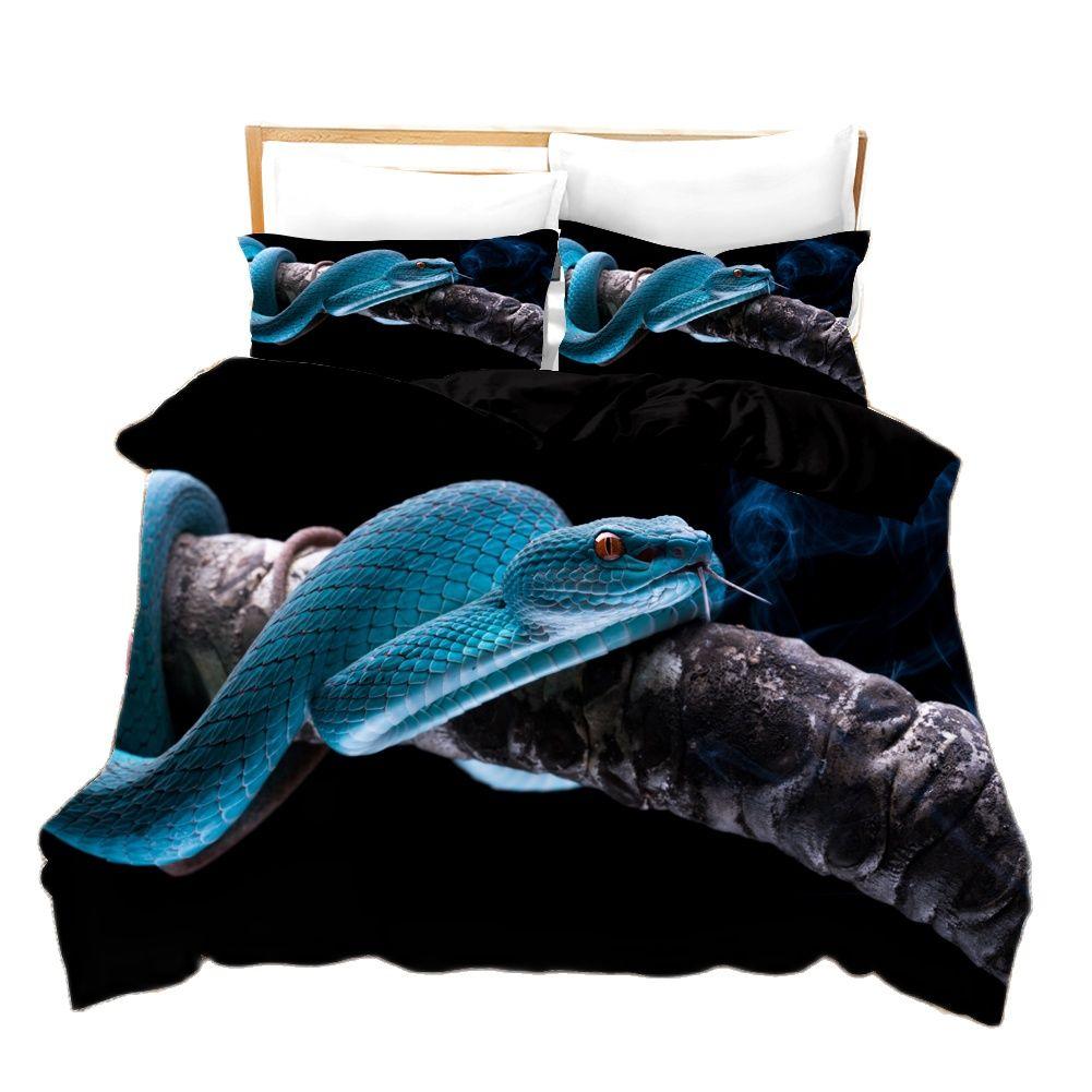 3D Schlangenmuster Bettwäsche-Set mit Kissenbezug Einzelbett Doppelbett Queen Size King Size Weiche Bettwäsche Bettwäsche-Sets