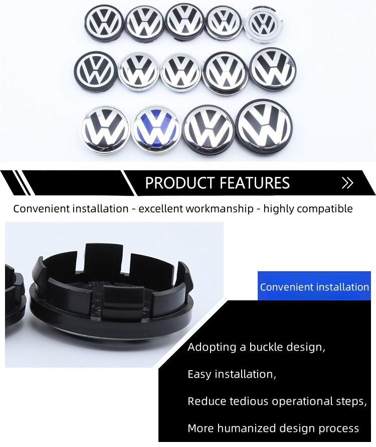 För VOLKSWAGEN VW 56-76mm Bilfälgscenterkåpa Dekal Tillbehör För Volkswagen R-line R GTI Polo Golf Touareg Passat Mago