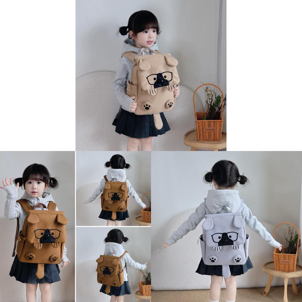 Cartoon Dog Shape Kids Backpack With Large Capacity For School And Daycare
