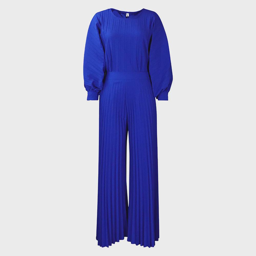 

Женский летний свободный крой из двух частей в европейском и американском стиле: Повседневная рубашка и широкие брюки. 2XL синий