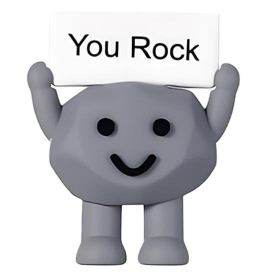 Kapesní objetí Motivační kámen s pozitivní kartičkou Emoční podpora Pryžová Mini Ozdoba You Rock Dekorace Inspirativní dárek