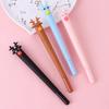 1Pc Creative Reindeer Cartoon Milu Deer Neutral Pen Cute Learning Stationery Fawn Water Signature Pen Black Ink for Hand Account Writing Stationery Of