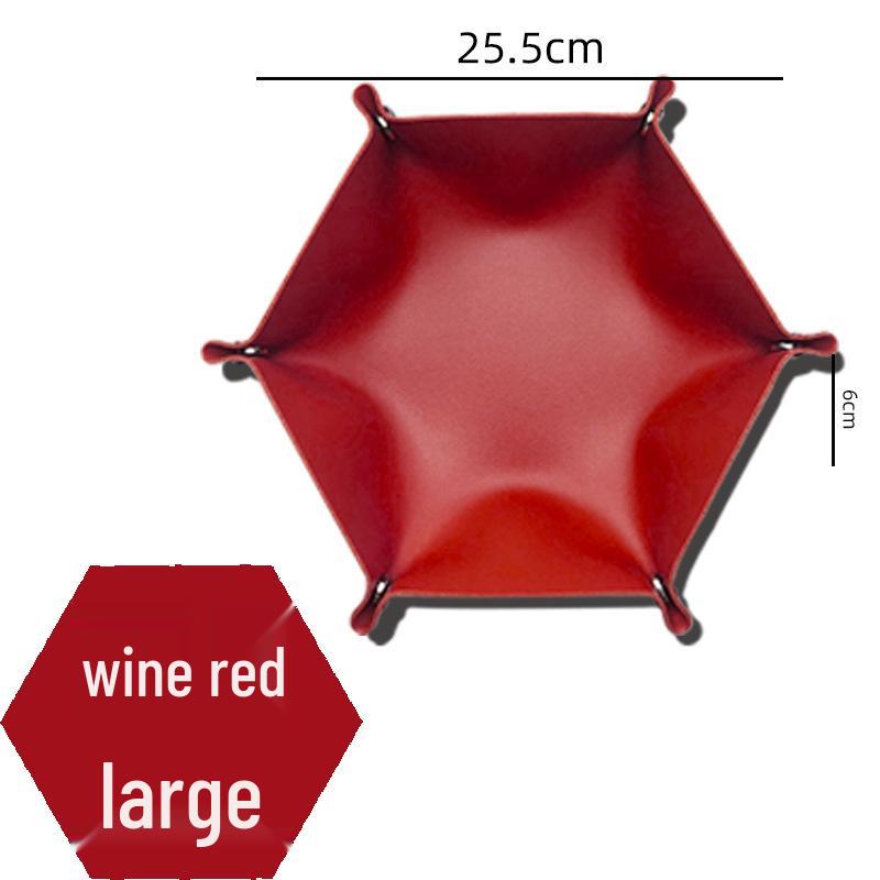 Auf Lager Nordisches Sechseckiges PU-Leder Würfel- & Kosmetik-Aufbewahrungstablett