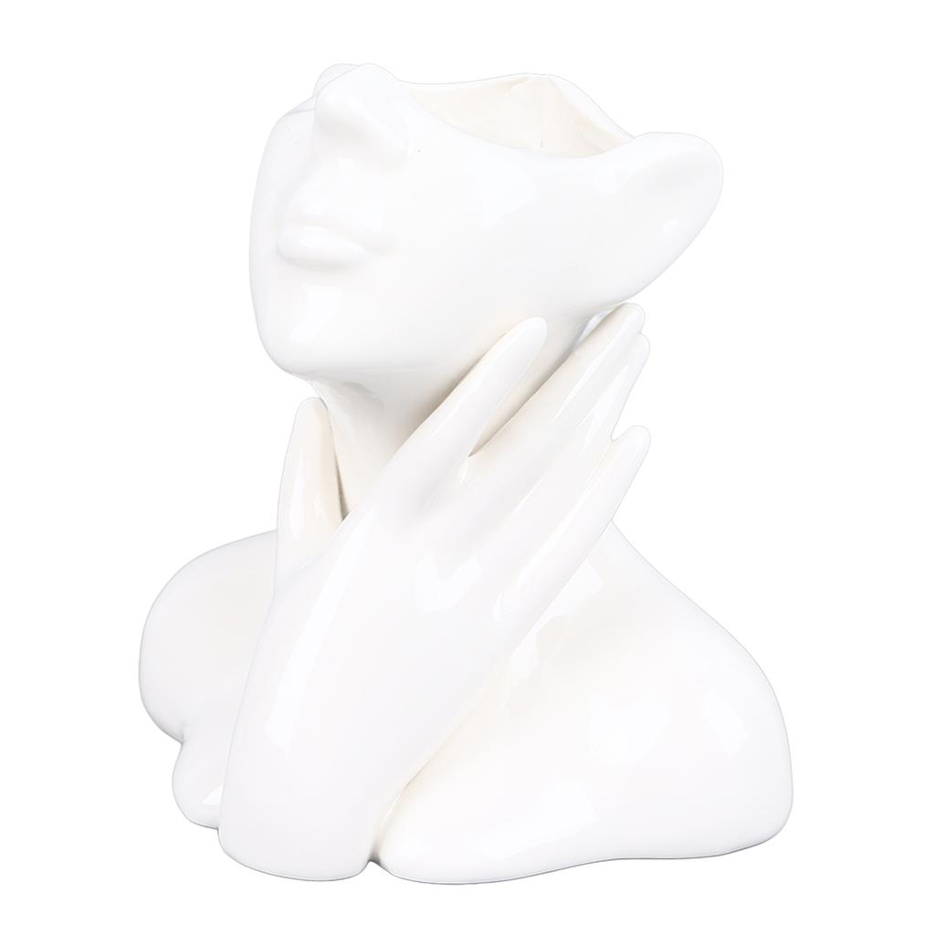 Wazon na twarz kobiety w stylu nordyckim, elegancki wazon na kwiaty, gładki ceramiczny wazon na kwiaty, dekoracja dla