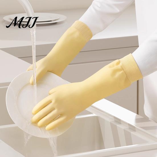 Thickened Velvet Cleaning Gloves Fleece Lined Dishwashing for Housework, Waterproof PVC Rubber Gloves, Anti-slip Heavy Duty Grip Warm Lining