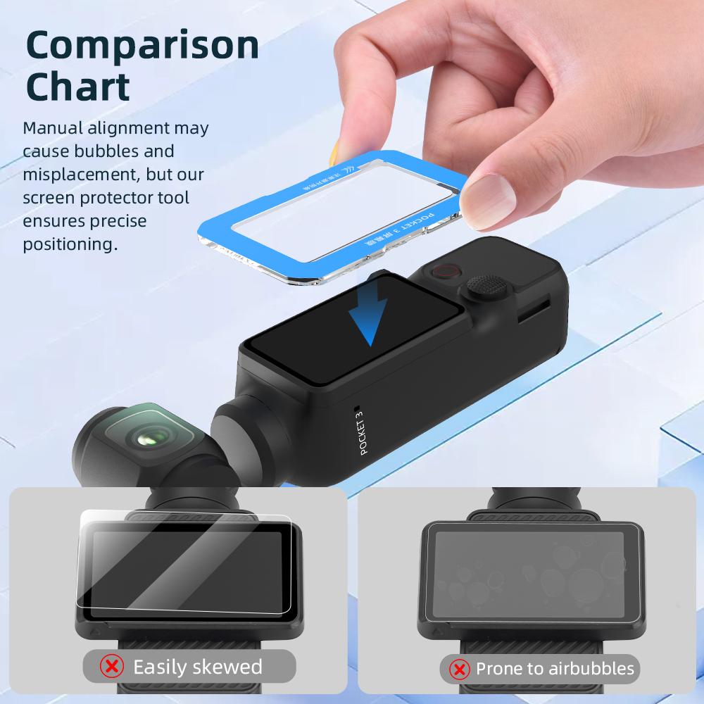 BRDRC Tempered Glass for DJI OSMO Pocket 3/4Screen Protector For Pocket 3 Protective Film Anti-Scratch Gimbal Camera Accessory