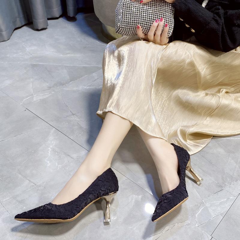 Printemps et été chaussures pour dames chaussures à talons aiguilles pointues chaussures décontractées à talons hauts