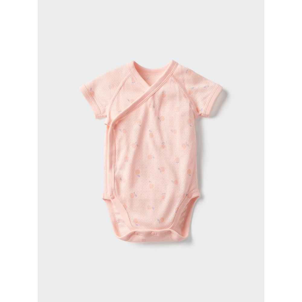 Uniqlo Japan Cotton Mesh Bodysuit Front Opening