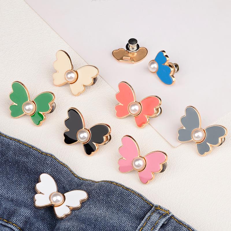 

Butterfly Jeans Detachable Waist Buckle - Seamless, No-Nail Tightening Button
