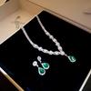 Crystal Tears Silver Necklace with Zircon Water Drop Pendant - Elegant Fashion Clavicle Chain
