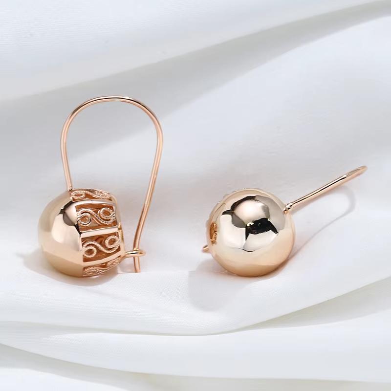 Gold Hollow Ball Drop Earrings for Women Costume Jewelry Fashion Accessories