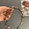 Korean Light Luxury Natural Stone Beaded Headband - 2025 Vintage Pressure-Sensitive Hair Thin Band for Women