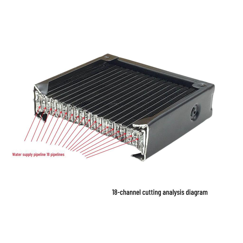 Industrial Aluminum Water Cooling Radiator with 120mm 18-Tube and 12cm Fan