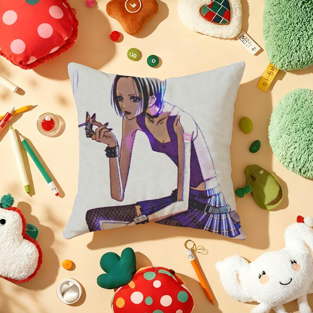 New Arrival N-Nana Anime Cushion Cover Plush Fabric Soft Double-Sided Printed Sofa Warm Winter Home Gift Pillow Cover