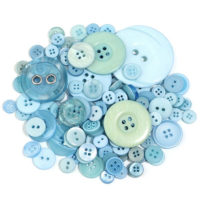 80PCS Resin Round Colored Buttons 2/4-Holes Mixed Buttons Handmade DIY Manual Button Painting Material Clothing Accessories