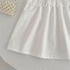 Girls' Korean Style White Flutter Sleeve Cotton Dress - Summer New Arrival Princess Dress