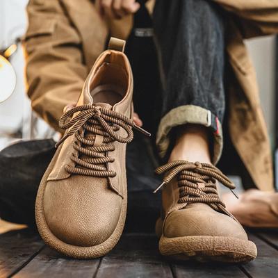 Men's Casual Shoes Comfortable Retro Men's Leather Casual Shoes Men's Fashion Retro Flat Boots for Men Shoes