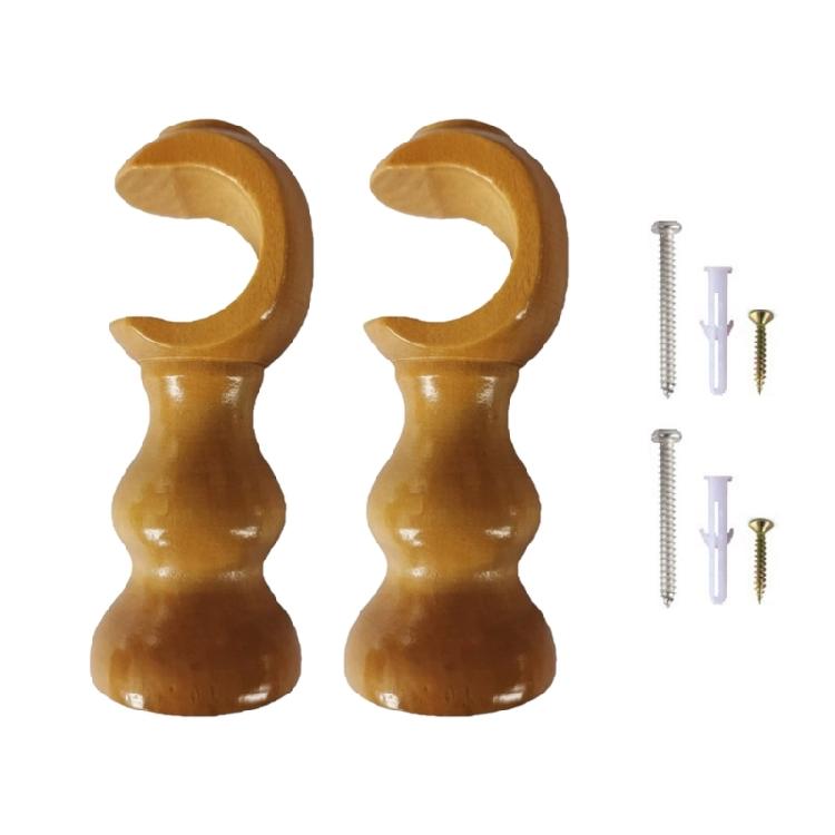 Soportes de Barra de Cortina de Madera de Alta Resistencia Color Madera Neutro Par de Soportes para Cortinas Diseños de Base Redonda Soportes para Barra de 28 mm