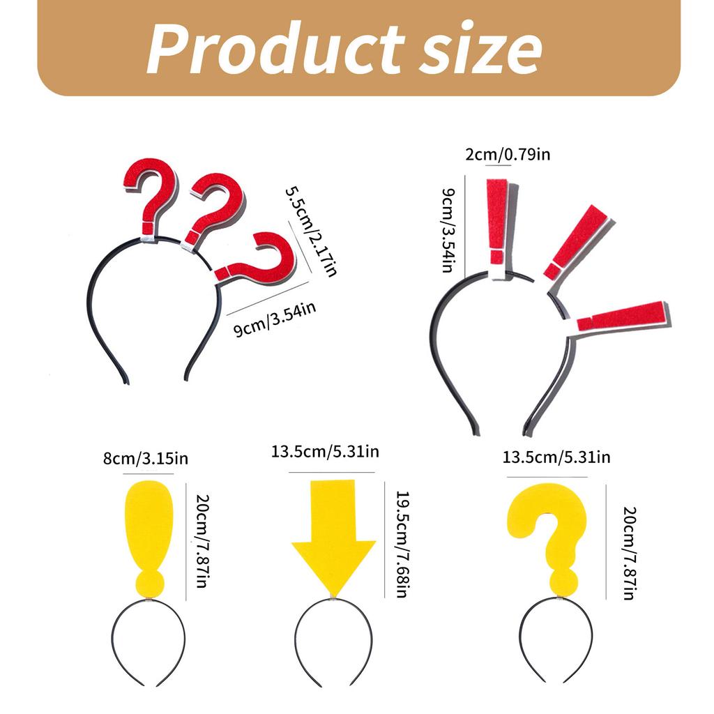 Novelty Prank Exclamation Mark Headpiece Prom Birthday Hairbands Fun Headwear Eye-catching Goof Hair Headwear