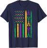 Mardi Gras US American Flag With Crawfish New Orleans Unisex T-Shirt