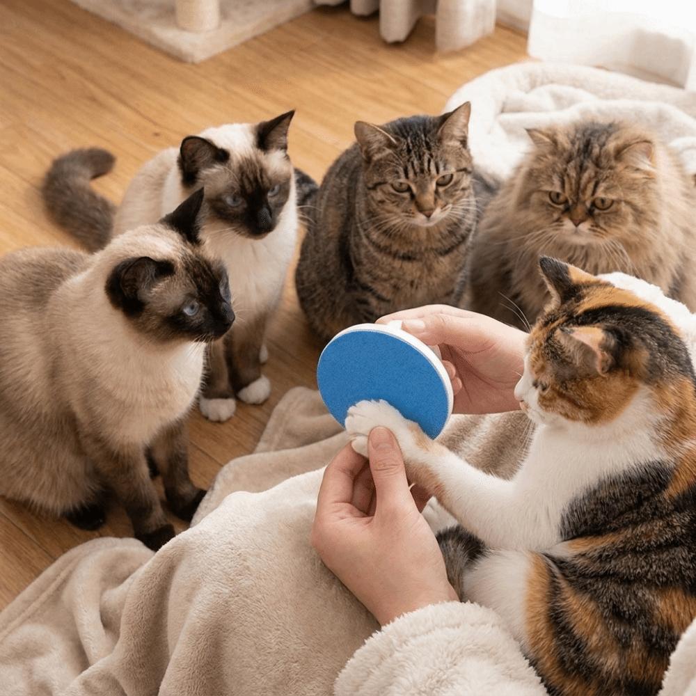 Portable Handheld Cat Nail Scratch Board Sandpaper Grinding Pad Cat Grooming Tool Cleaning