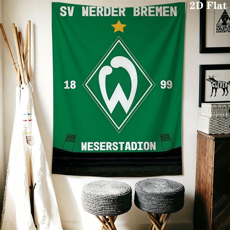 Werder Bremen logo Wall Hanging Printed Fabric Blanket Decorative Tapestries for Bedroom Living Room Home Decor