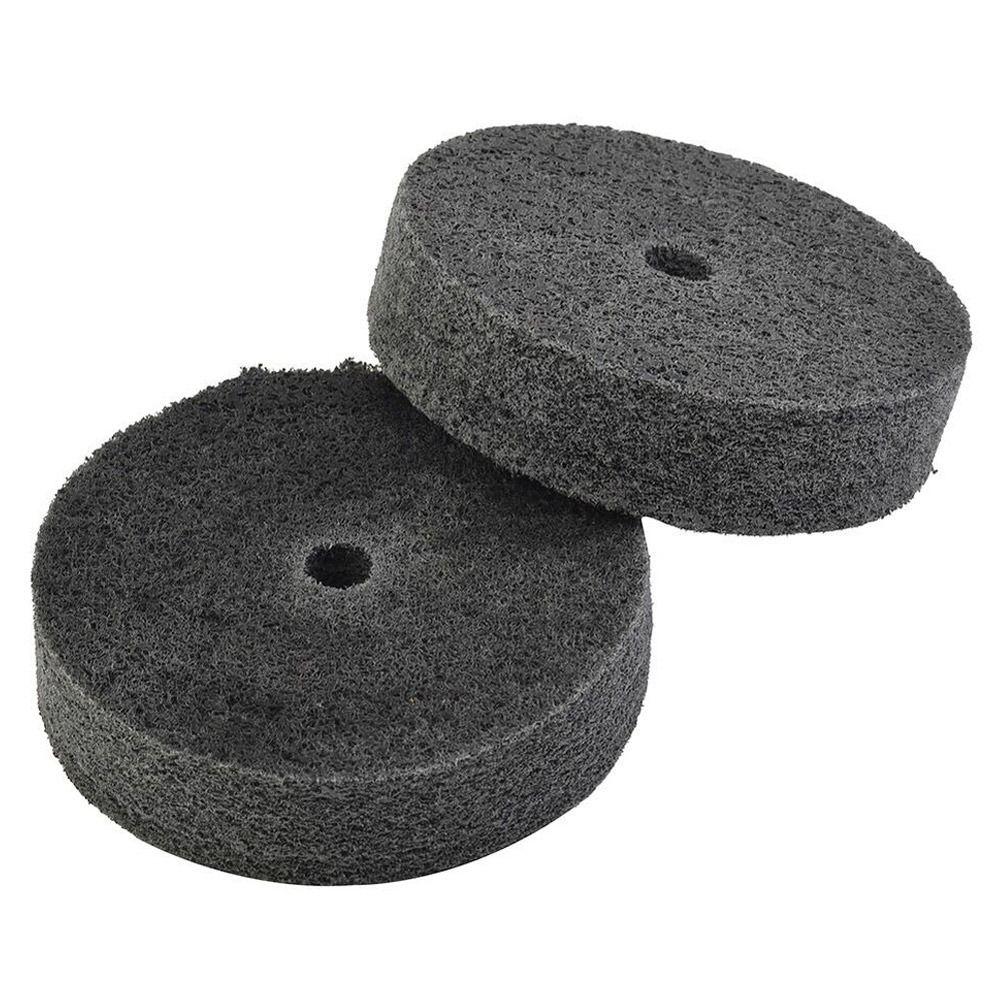 2Pcs 3-inch Fiber Polishing Buffing Wheel Nylon Polisher Pad For Bench Grinder Tool