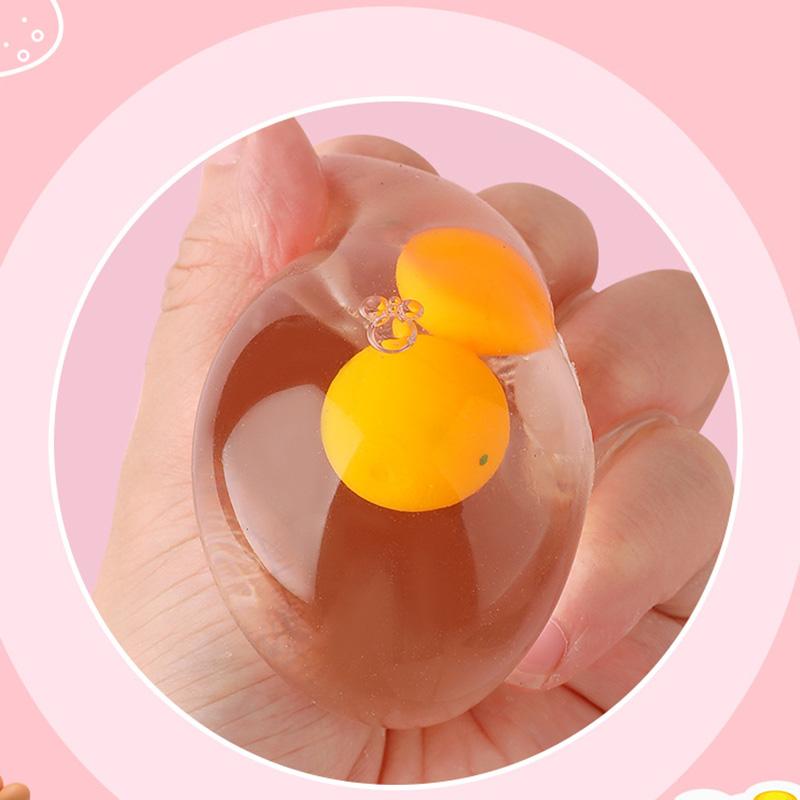 Transparent Simulation Double Yolk Egg Squishy Toys Stress Relief Balls Decompression Anxiety Reducer Fidget Toy For Adults Kids