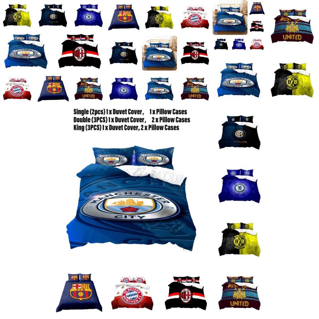 High-quality Bed Linens 3-piece Set Digital Printed Design Mixed Fiber Material Queen Size