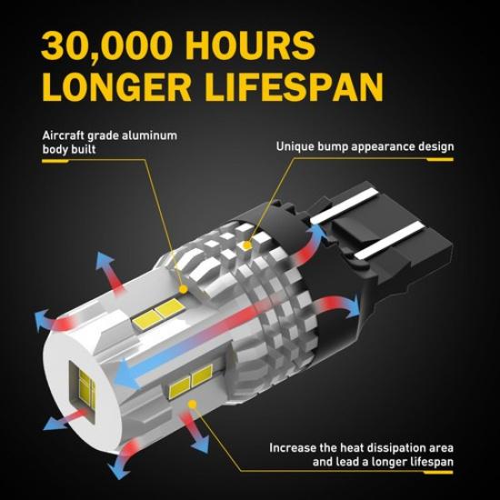 7443 LED Reverse Backup Bulbs Light White For  2018   Ford F150 F250