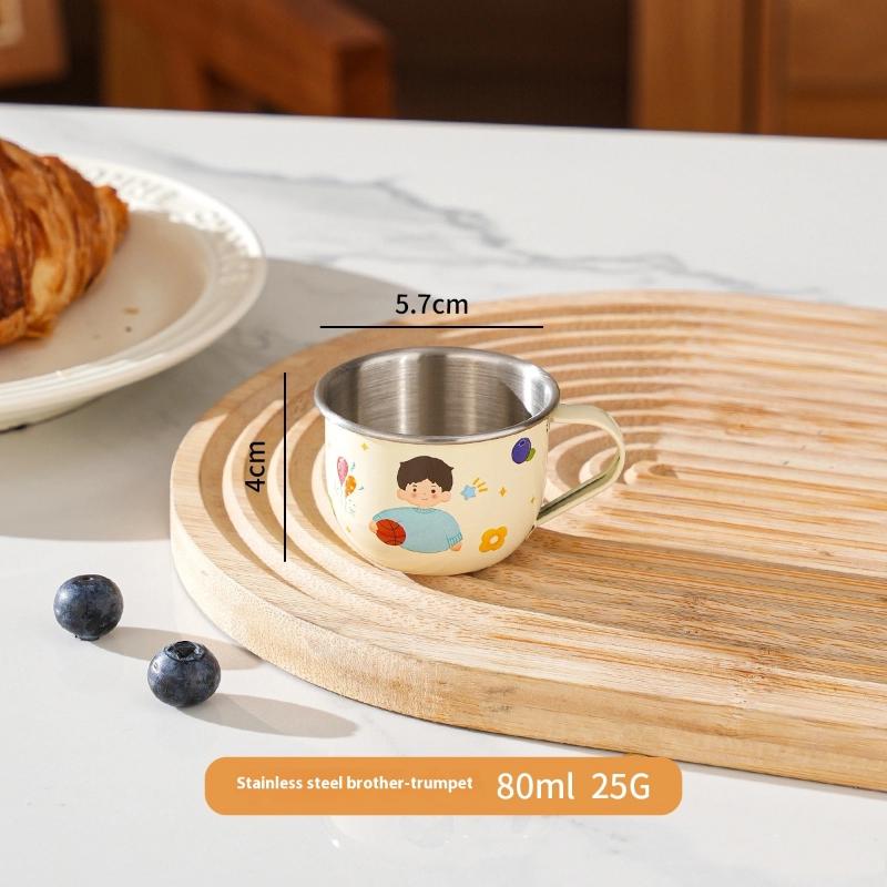 

80/220ml Stainless Steel Water Cup Mug For Kids Anti Scalding Milk Coffee Cup Mini Cute Drinking Mug Coffee Cups other