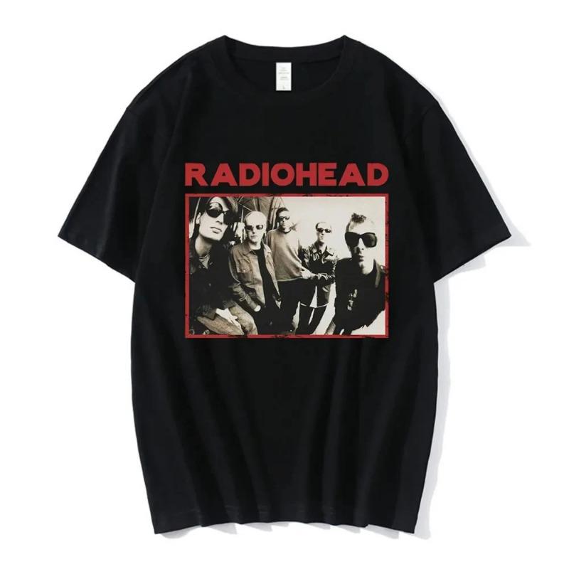Vintage Classic Radiohead Tees North America Tour Rock Tshirt  Hip Hop Street Casual Top Sleeved Harajuku Streetwear Tops Tees