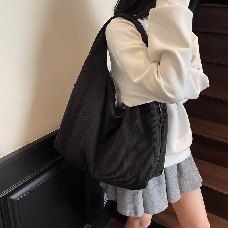 Corduroy Underarm Bag Women Commuter Shoulder Bag Tote Bag
