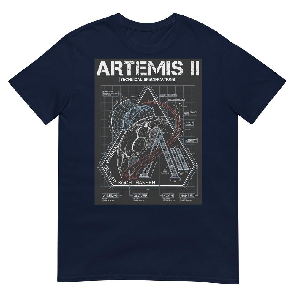Artemis Ii Technical Specifications Moon Mission Blueprint TShirt S