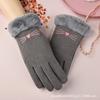 Autumn and Winter Velvet Thermal Gloves Women's German Velvet Korean Version Outdoor Riding Driving Electric Vehicle Sports Gloves