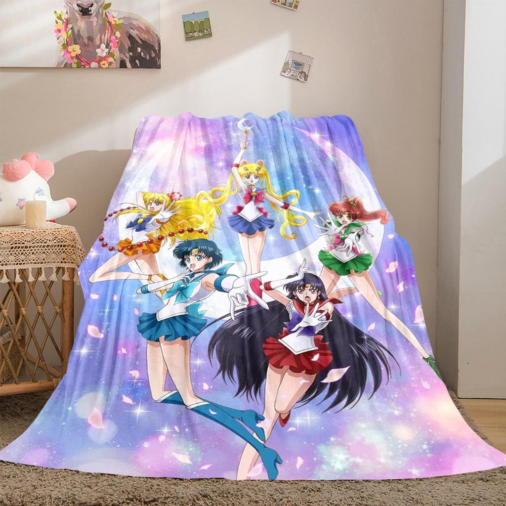 Japanese anime cute cartoon theme Sailor Moon Tsukino Usagi blanket suitable for home beds, sofa covers, office nap, outdoor warm blankets O8