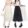 Elegant High Waist White Maxi Skirt With Shear Chiffon Fabric For Summer Casual Wear