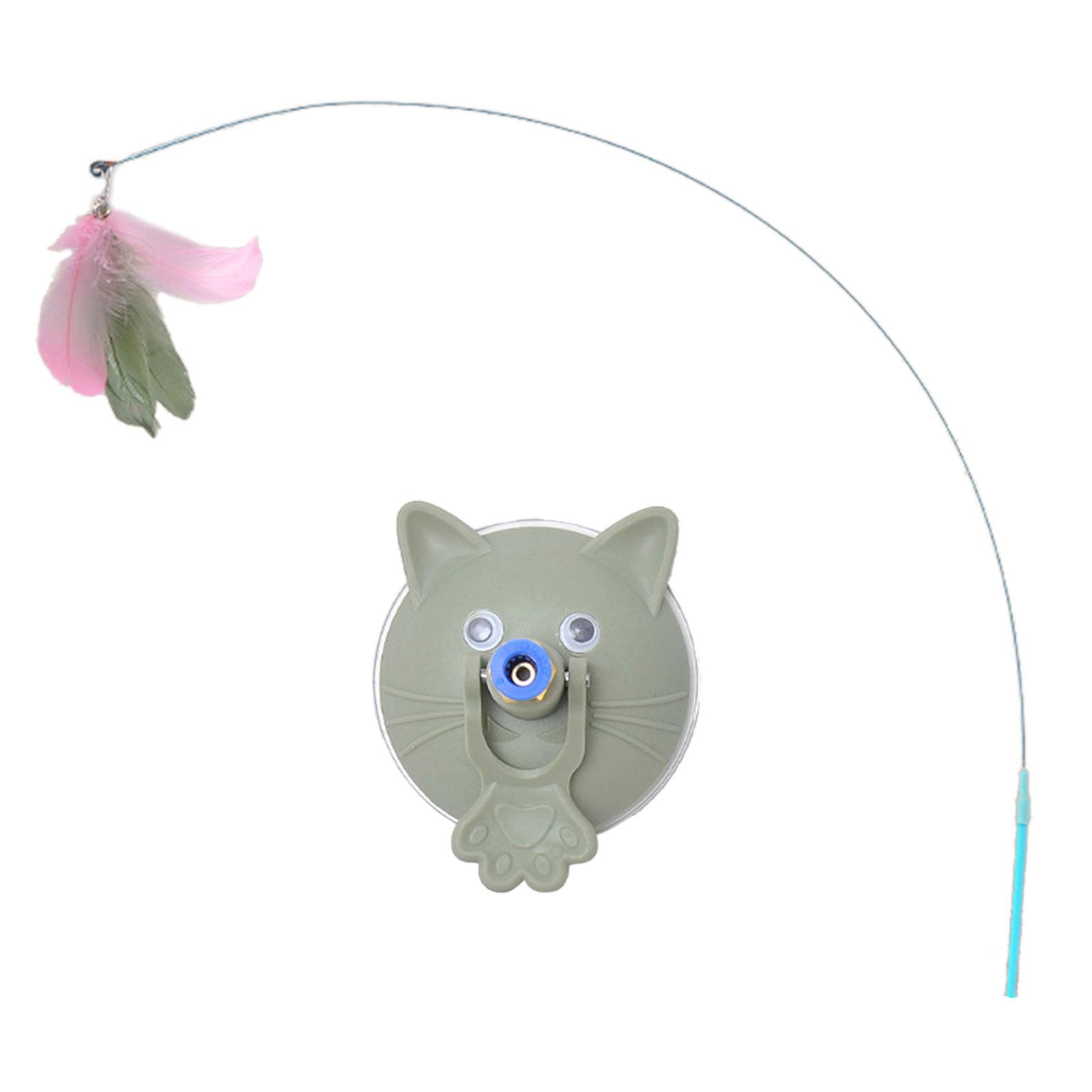 

Интерактивная игрушка-палка для дразнения кошек на присоске для тренировок в помещении, игрушка-удочка для охоты на кошек, дразнящая игрушка для кошек зелёный