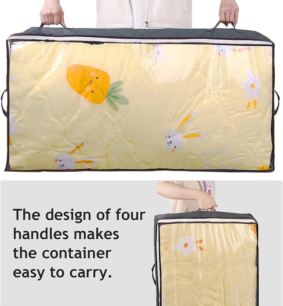 Foldable Bed Storage Container With A Transparent Window And A Lrge Capacity Bed Undergarments Storage Box Clothing Storage Bag