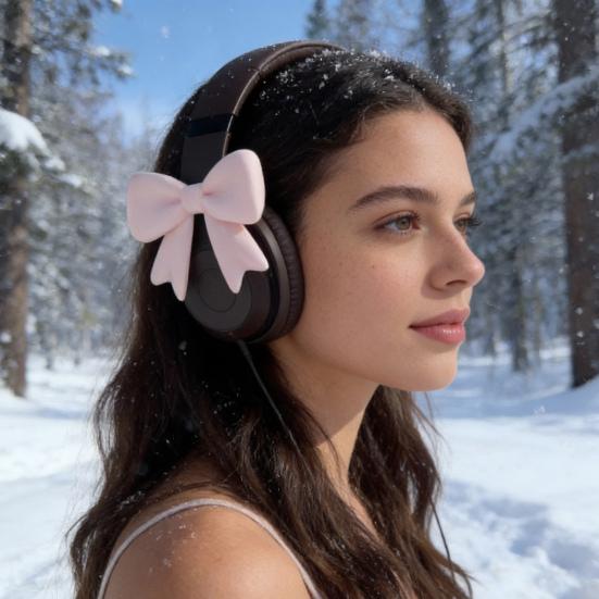 3D Bows Decor for Headphone Cute Bow Coquettish Headphone Clip Attachment Accessories Earphone Decoration for Women