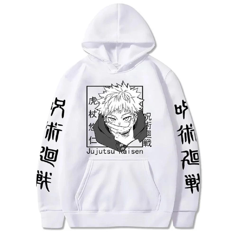Japanese Anime Print Sweatshirts Jujutsu Kaisen Hoodie Harajuku Autumn Winter Streetwear Clothe Yuji Itadori Plus Size Hoodie