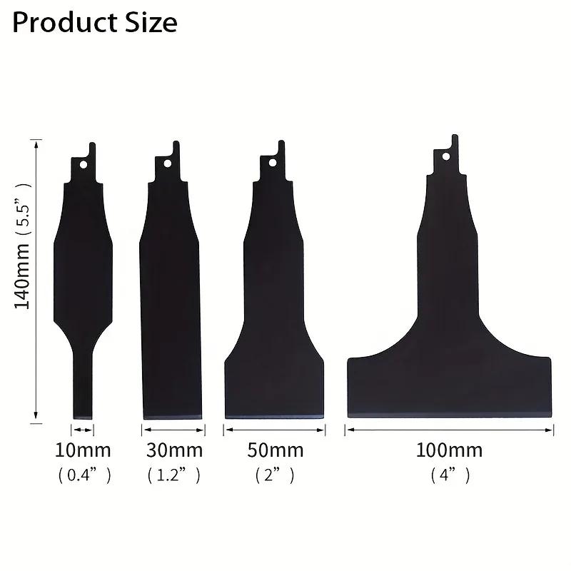 

4-Piece Heavy Duty Reciprocating Saw Blade Set - Multi-Material Cutting for Steel, Tile, Putty Removal & Demolition Scraping