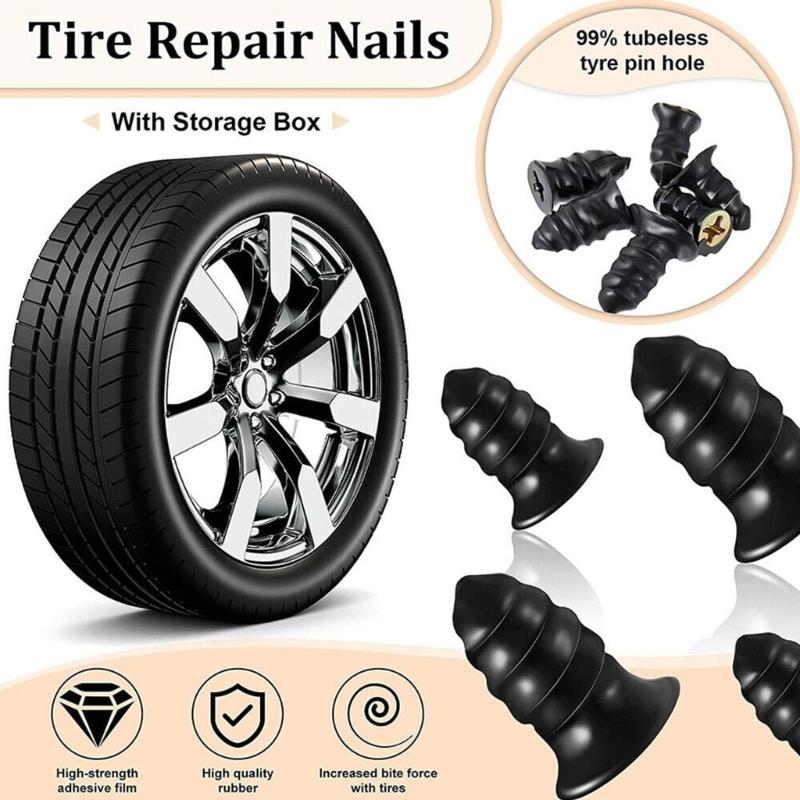 Tire Leak Stopper Rubber Screw Plugs Tire Puncture Nails For Car Motorcycle Bicycles Roadside Emergencies