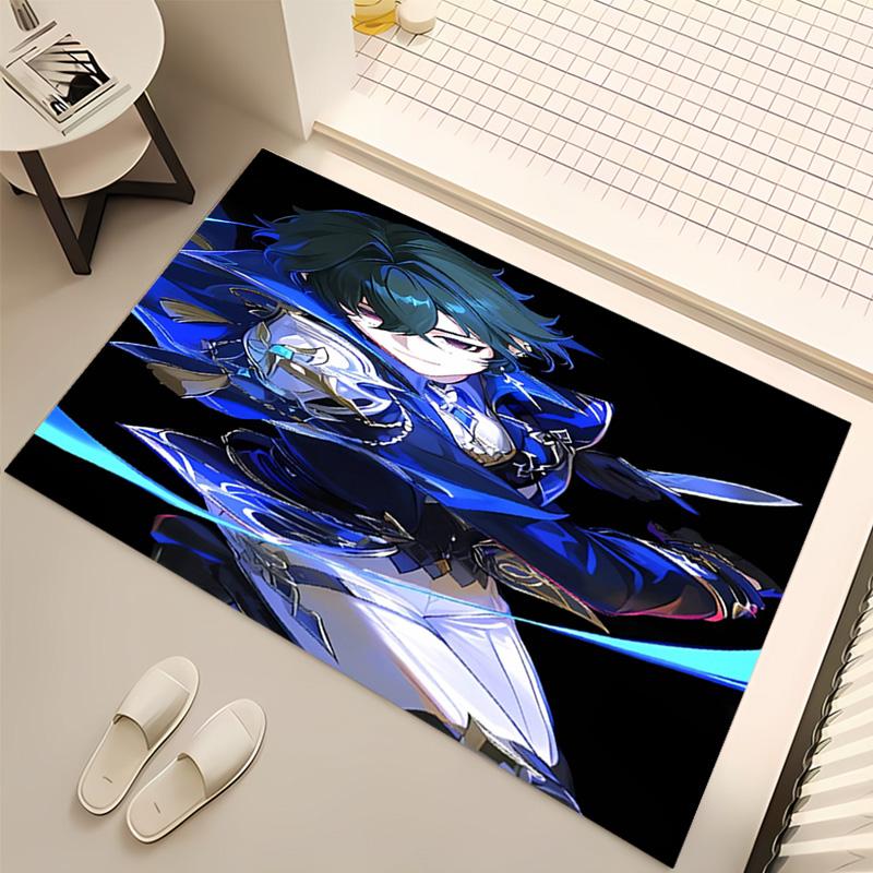 Genshin Impact Cryo Lohen Polearm Print Area Rug - Soft,Washable Non-Slip Indoor Mat,Living Room,Home Office Decorative Rug
