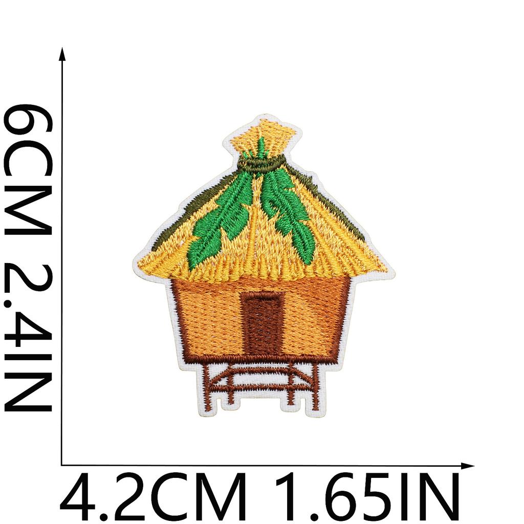 Cabin Embroidery Cloth Sticker Hawaii Travel Decoration Patch Sticker Yay Tree Pineapple Computer Embroidery Patch Flamingo