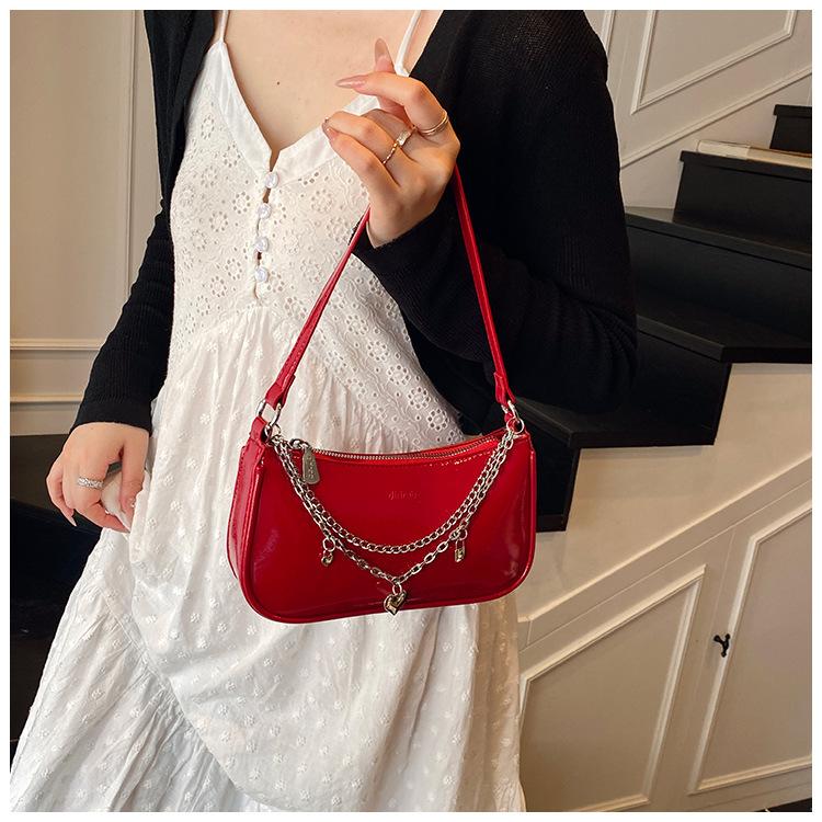 Fashion trendy small square bag women's simple shoulder bag niche high-end casual oblique span women's bag